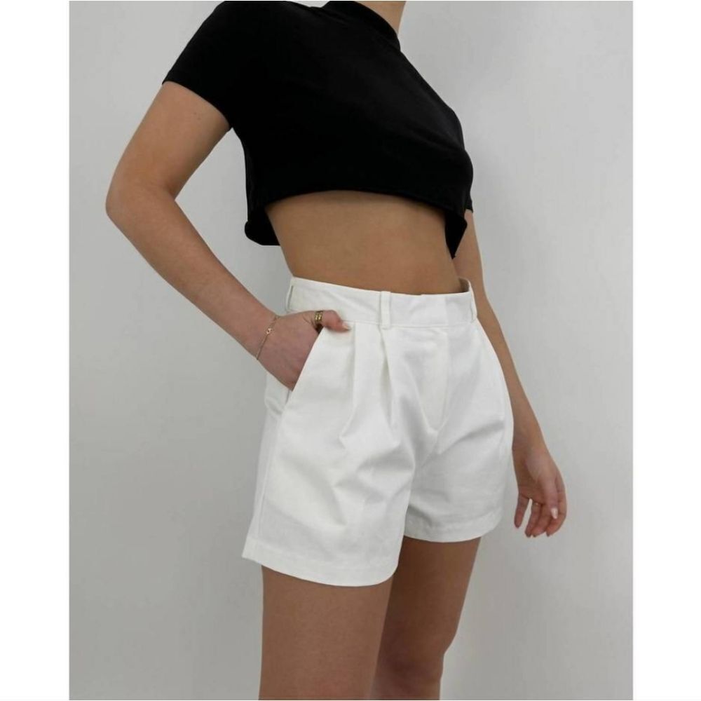 Storets White Pleated Trouser Shorts Size Small/Medium Nwt - Picture 2 of 9